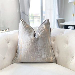 Callisto Home Metallic Marble Decorative Pillows